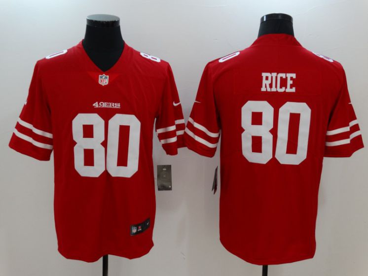Men San Francisco 49ers #80 Rice Red Nike Vapor Untouchable Limited NFL Jerseys->houston texans->NFL Jersey